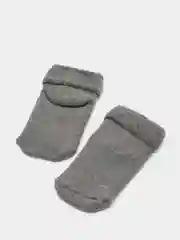 Серый носки детские, плюш, с отворотом, 1 пара