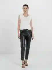 Черный леггинсы из экокожи Raposa 075BLK