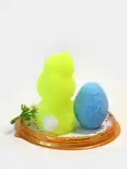 Желтый мыло ручной работы "Пасхальный заяц и кружевное яйцо"