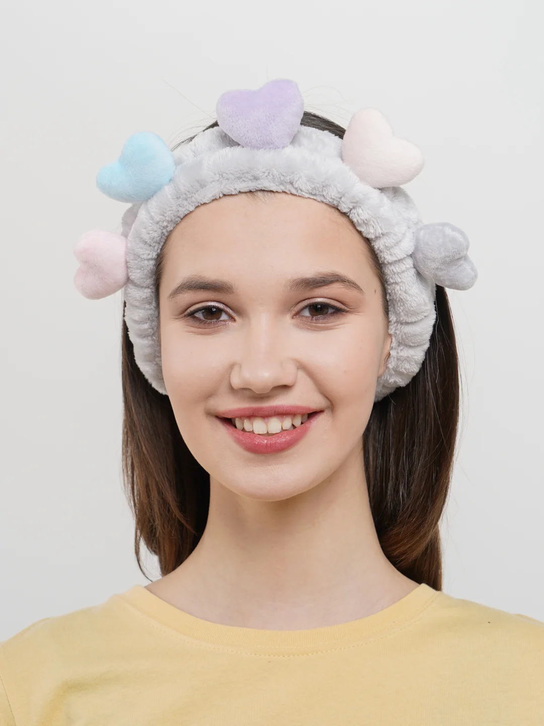 Серый sweet Cat Shop Мягкая повязка на голову для волос для косметических процедур