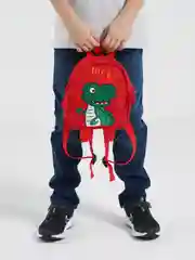 Красный рюкзак с дино