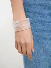 Белый браслет пластиковый / Браслет женский / Браслет широкий