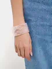 Белый браслет пластиковый / Браслет женский / Браслет широкий