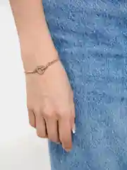 Золотой браслет с сердечком для девушки, цепочка с кулоном, браслет на руку, золотой браслет