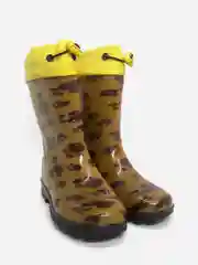 Горчичный резиновые сапоги детские, с утеплителем, 22-30 размер