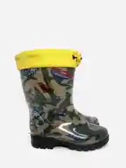 Салатовый резиновые сапоги детские, с утеплителем, 22-30 размер