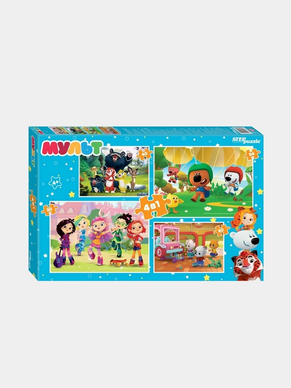 Пазл 4 в 1 "Мульт", развивающая игрушка для малышей, игра для мальчиков и девочек