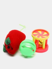 Набор игрушек для кошек (мяч, мышь, барабан), d35мм; 85мм; 40мм