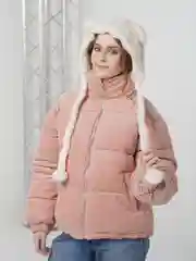 Белый шапка-ушанка мишка