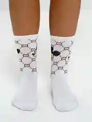 Белый женские носки, высокие