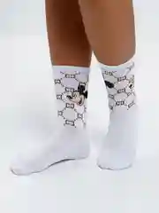 Белый женские носки, высокие