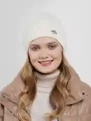 Белый шапка женская на флисе "Мороз2"