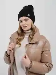 Черный шапка женская на флисе "Мороз2"