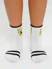 Желтый белые носки с мультяшным рисунком