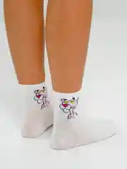 Розовый белые носки с мультяшным рисунком