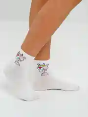 Розовый белые носки с мультяшным рисунком