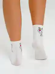 Розовый белые носки с мультяшным рисунком