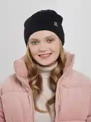 Черный шапка для девочек на флисе BEAR