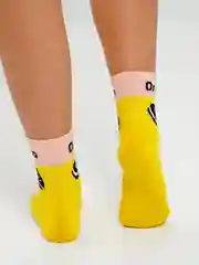 Желтый носки женские с надписями и принтами: love, oreo, smile, pizza, flover
