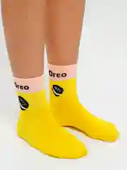 Желтый носки женские с надписями и принтами: love, oreo, smile, pizza, flover