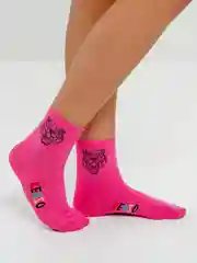 Розовый носки женские средней длины