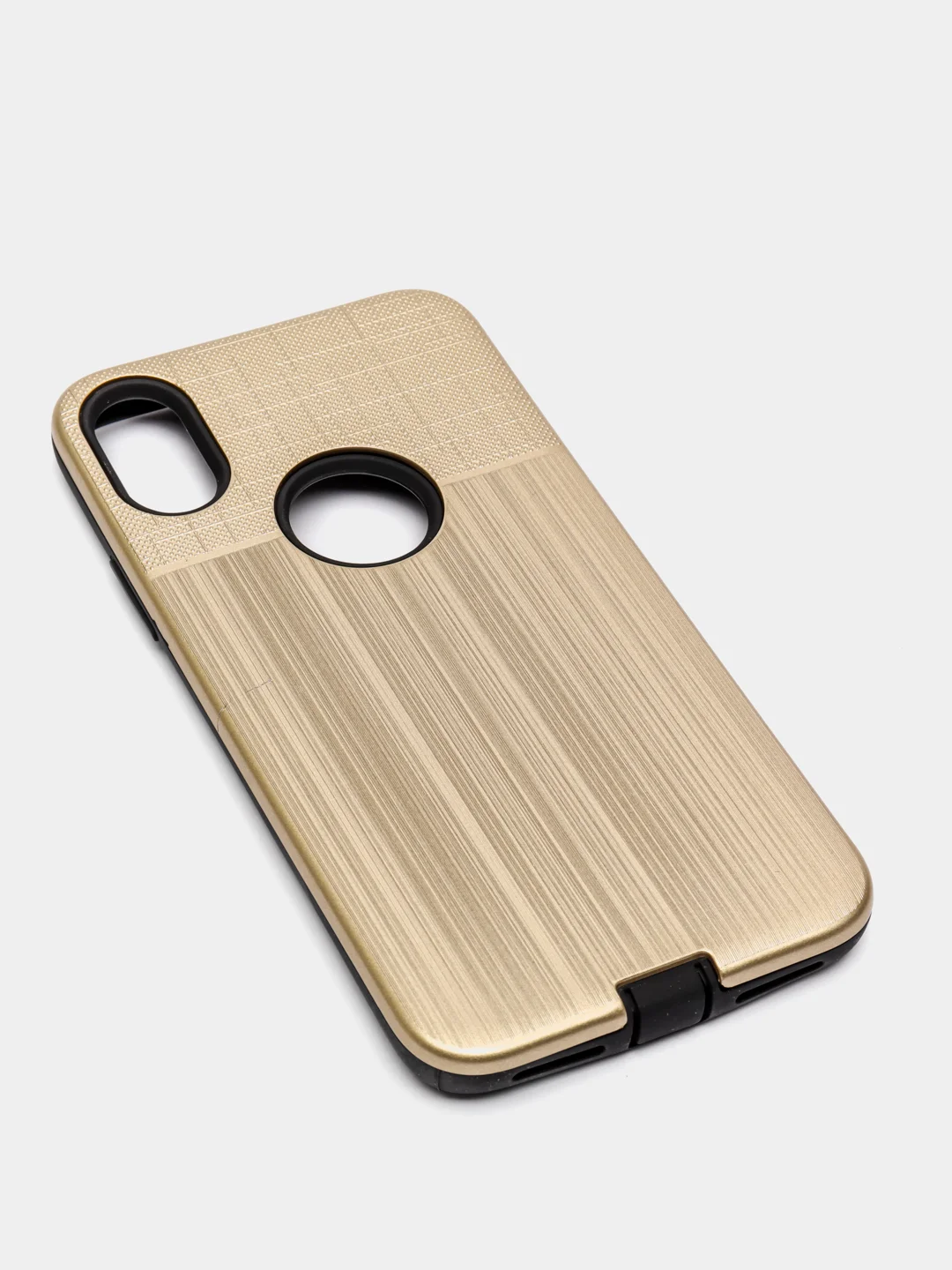 Золотой iphone X / XS чехол силикон + пластик с эффектом "металлик"