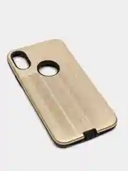Золотой iphone X / XS  чехол силикон + пластик с эффектом "металлик"