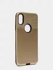 Золотой iphone X / XS  чехол силикон + пластик с эффектом "металлик"