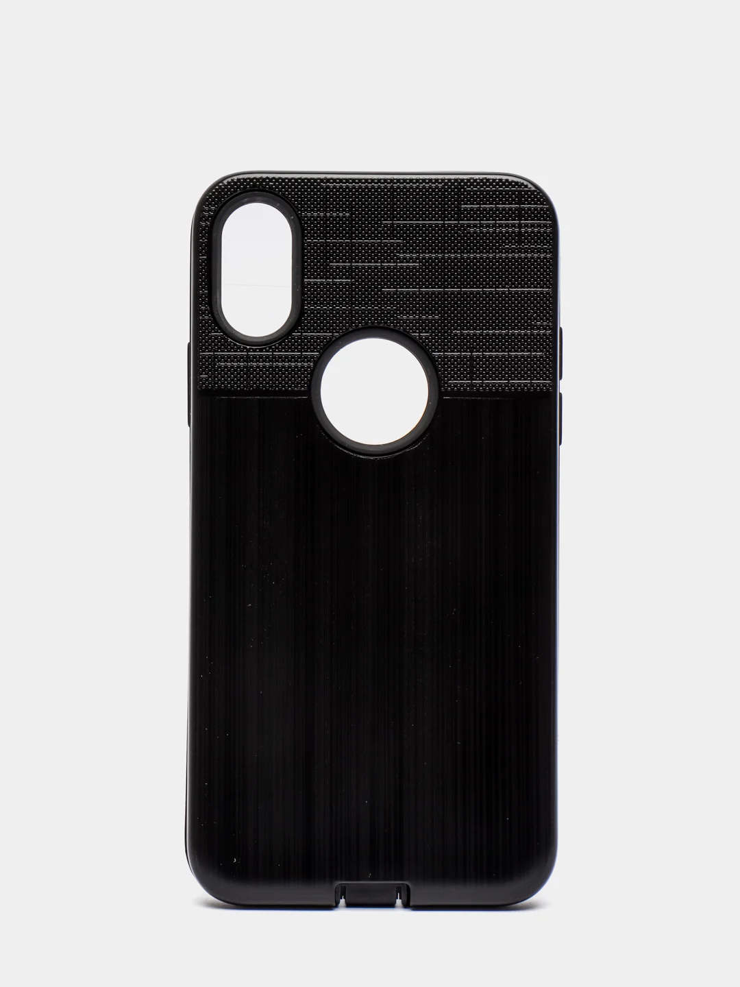 Черный iphone X / XS чехол силикон + пластик с эффектом "металлик"