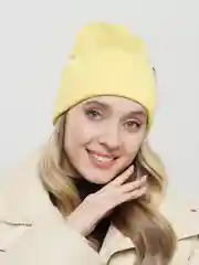 Желтый шапки/ Шапки женские/ Шапки для девочек/ Шапки зимние/ Шапки на весну