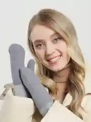 Серый варежки женские с подкладом