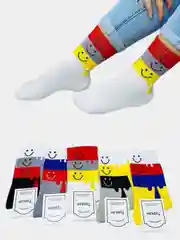 Белый носки высокие из хлопка, унисекс
