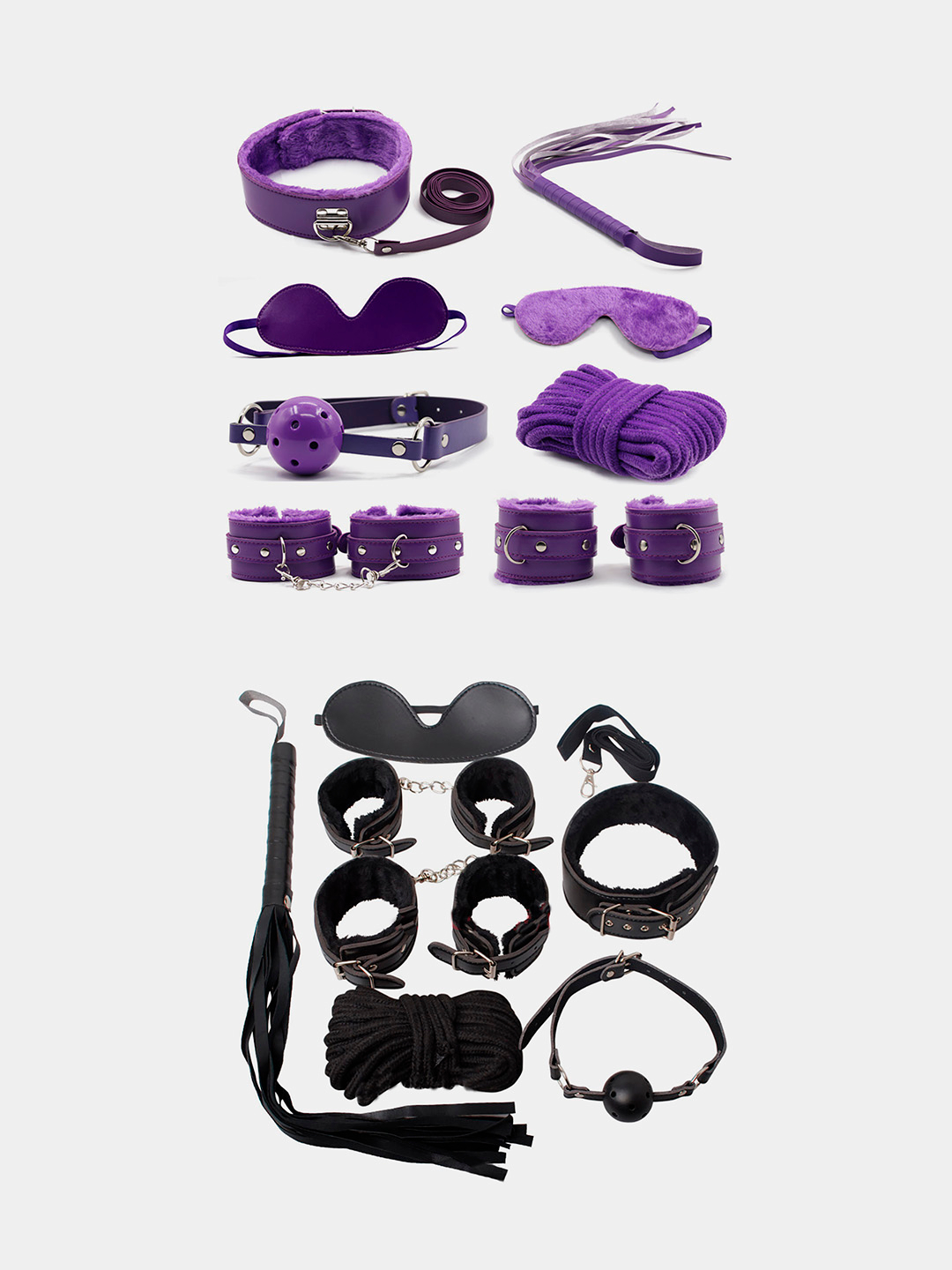 БДСМ Арсенал набор БДСМ аксессуаров из натуральной кожи: ошейник, наручники, поножи (коричневый)