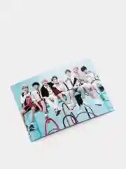 Лазурный гибкий магнит на холодильник "BTS" с изображениями участников популярной группы