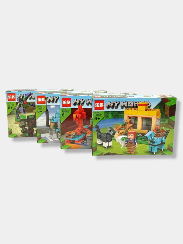 Конструктор Minecraft "Сражение", 4 в 1, 184-192 детали, для детей 6+