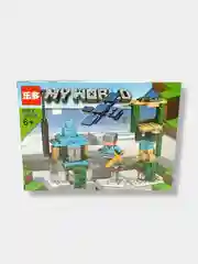 Синий конструктор Minecraft "Сражение", 4 в 1, 184-192 детали, для детей 6+