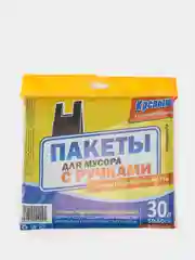 Черный пакеты для мусора с ручками, 30 л, 30 штук