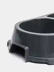 Серый миска двойная для домашних животных
