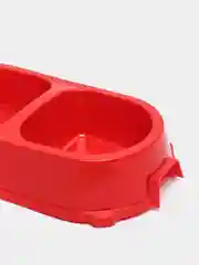 Красный миска двойная для домашних животных