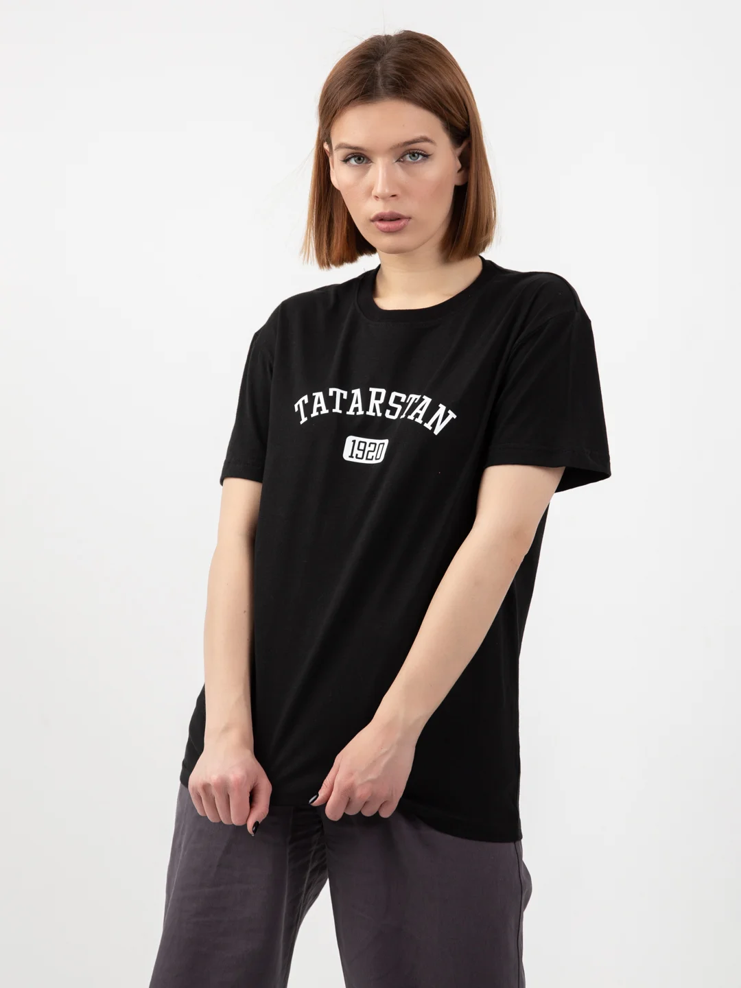 Футболка Seletstore с принтом "Tatarstan", хлопок, унисекс, черная