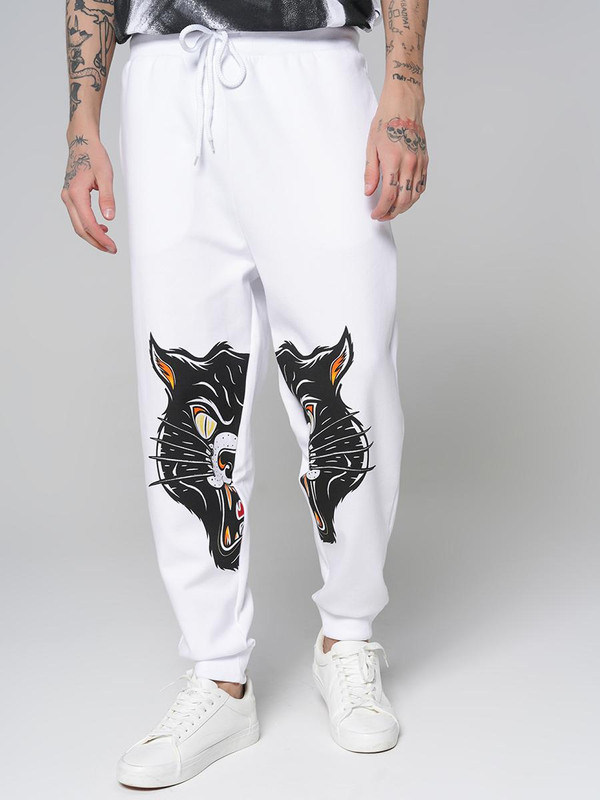Спортивные брюки мужские, штаны ТВОЕ белые с принтом пантера купить по цене 498 ₽ в интернет-магазине KazanExpress