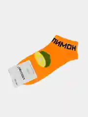 Оранжевый носки с фруктами, унисекс, носки короткие, носки женские, носки мужские