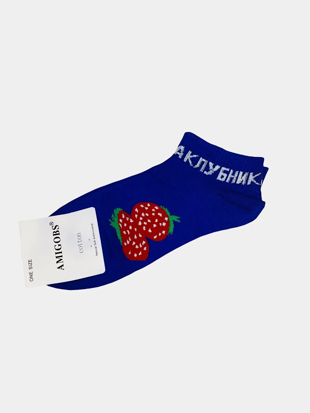 Синий носки с фруктами, унисекс, носки короткие, носки женские, носки мужские