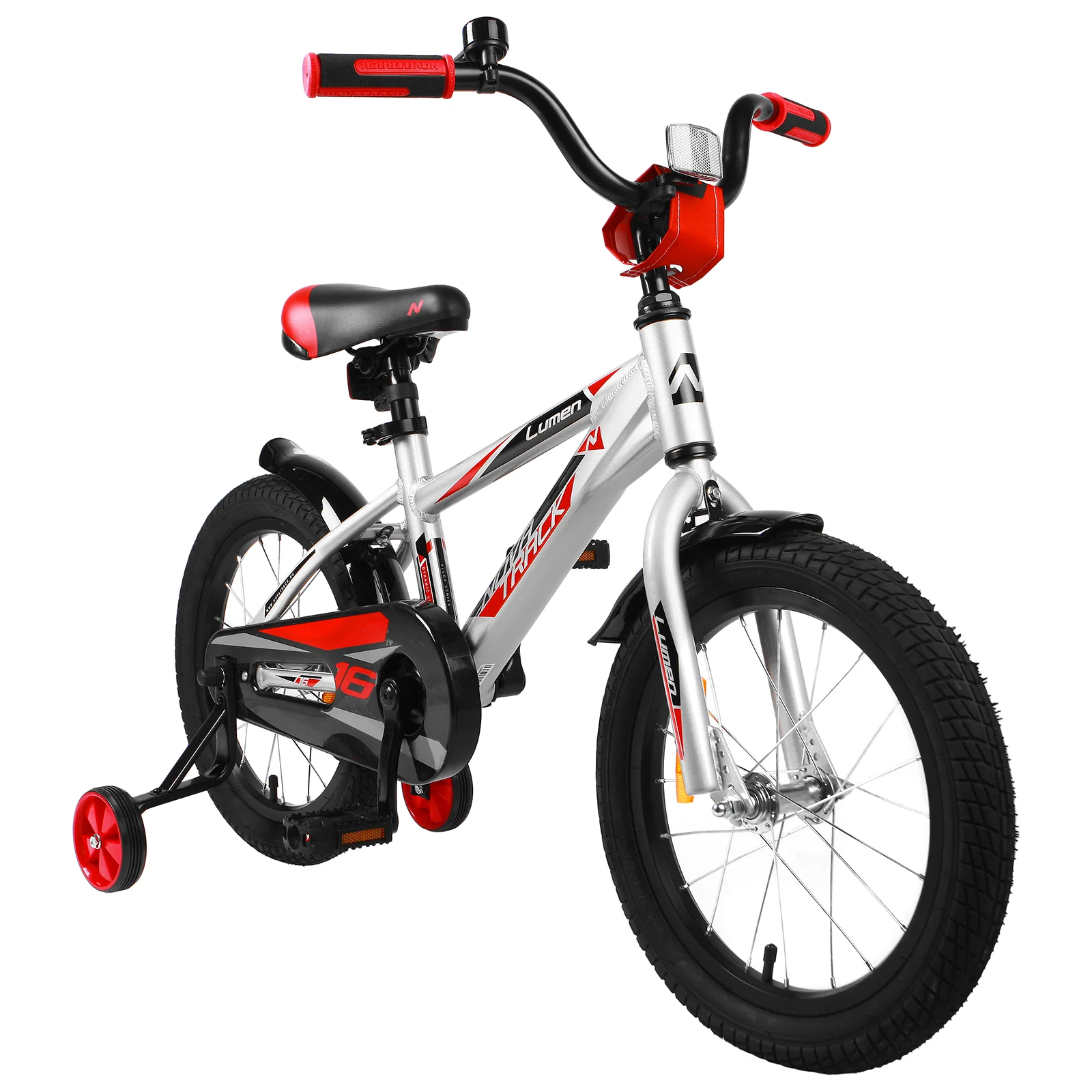 Велосипед 16" Novatrack Lumen, 2019, цвет серебристый