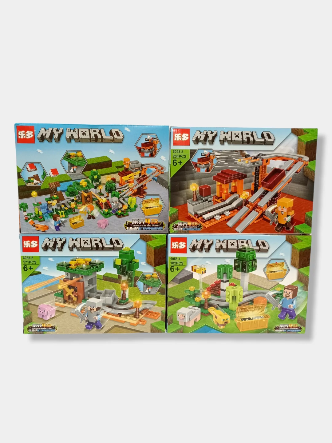 Конструктор 4 в 1 детский My world "Битва за сокровище", 171-204 детали, 6+