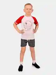 Красный костюм для мальчика: футболка и шорты