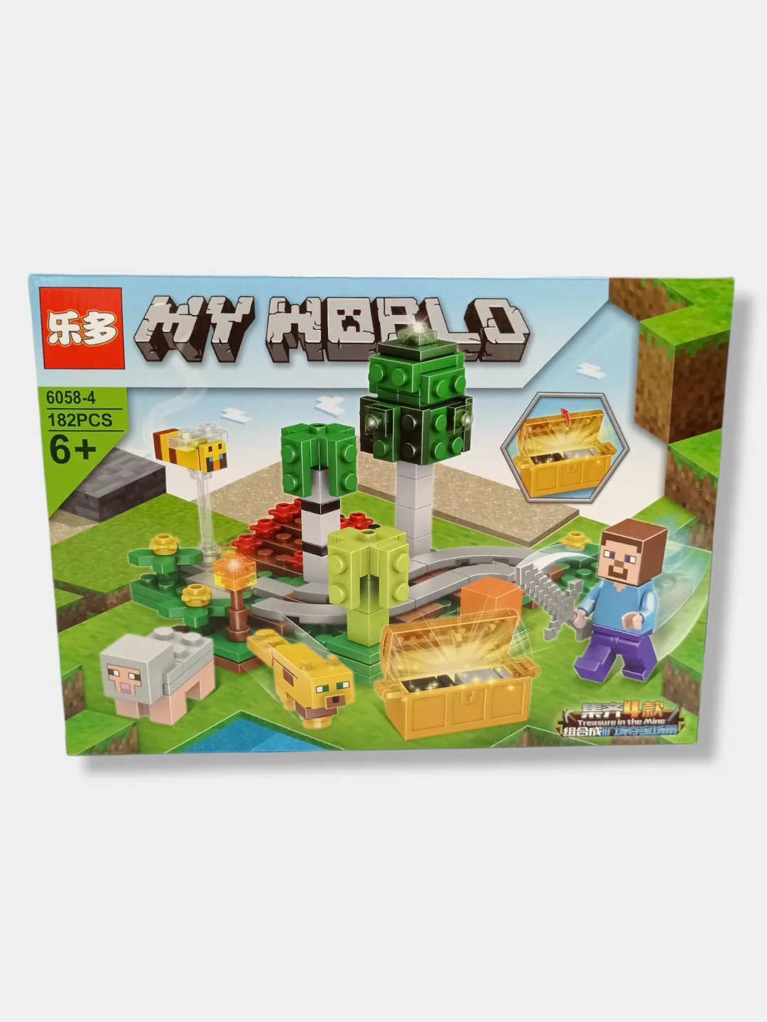 Синий конструктор 4 в 1 детский My world "Битва за сокровище", 171-204 детали, 6+