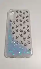 Белый чехол "Переливашка" для SAMSUNG A02, с жидкими блёсточками