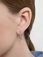 Серебряный серьги-кольца маленькие крученые