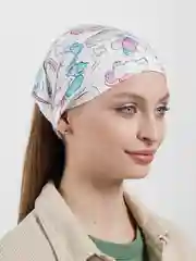 Белый косынка на резинке детская, косынка летняя